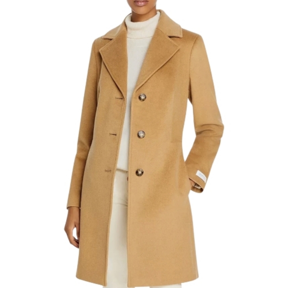 Calvin Klein Single Breasted Cashmere/Wool Mid-Length Coat, SIZE 14, NWT